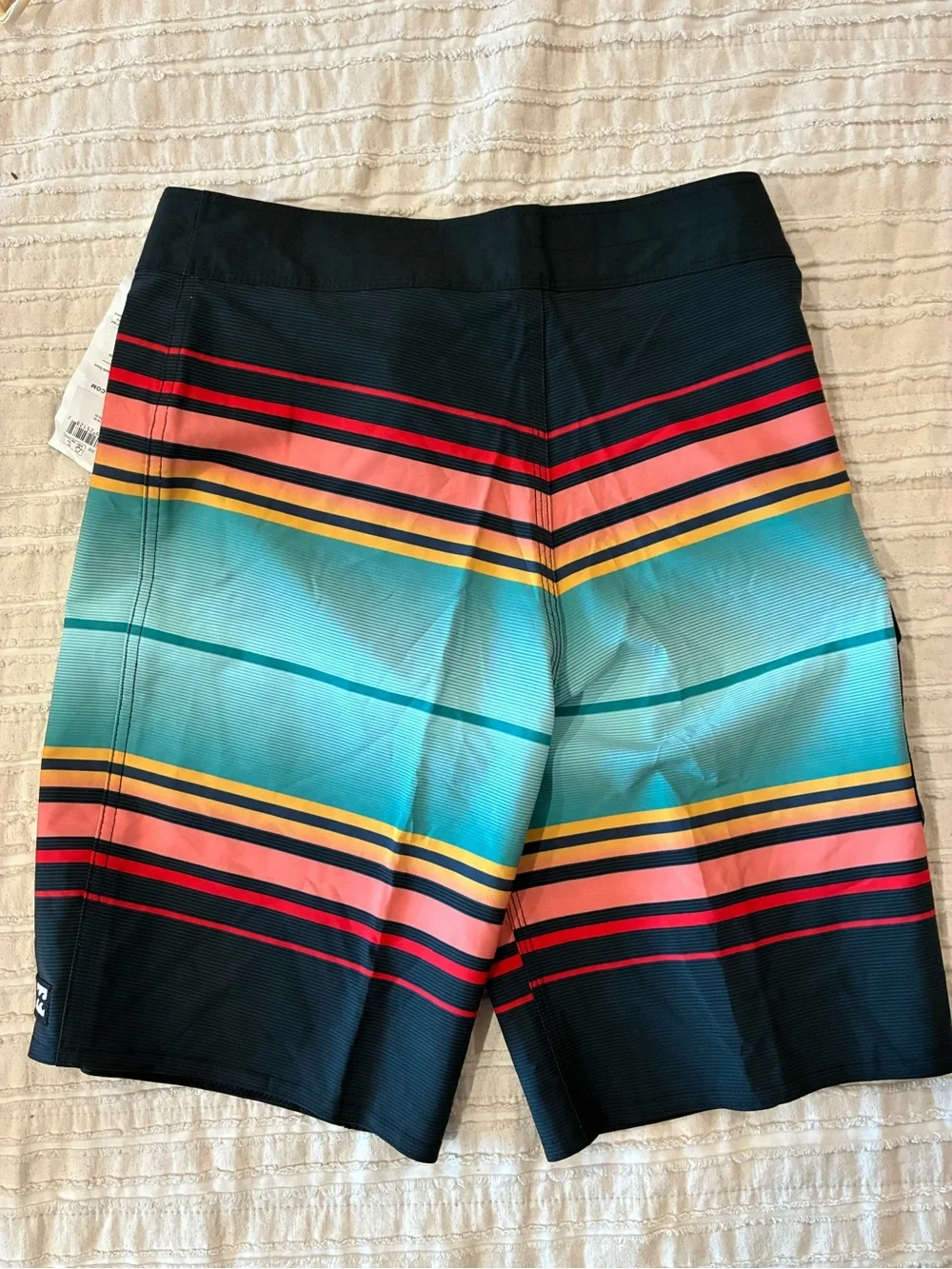 NWT Billabong Men’s Teal Black Multicolor Stripe Boardshorts